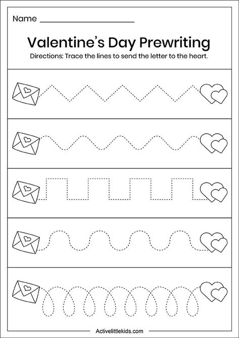 Free valentine's day worksheets for kindergarten - Active Little Kids Valentines Day Tracing Free Printable, Valentine Preschool Worksheets, Valentines Day Toddler Worksheets, Valentines Worksheets Kindergarten, Valentines Worksheets For Kids, Valentines Day Activities For Kindergarten, Valentines Homeschool Activities, Valentines Day Kids Activities, Valentines Preschool Activities Free Printables