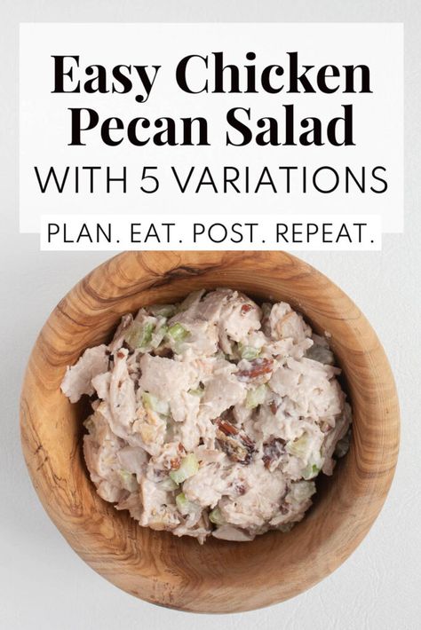 This Chicken Pecan Salad recipe can be enjoyed in sandwiches, on crackers, or a bed of lettuce and the recipe details five different variations to step up your chicken salad game. Chicken Pecan Salad, Chicken Salad With Pecans, Canned Chicken Salad, Pecan Salad Recipe, Mayonnaise Chicken, Salad With Pecans, Salad With Corn, Chicken Salad With Grapes, Pecan Chicken Salads