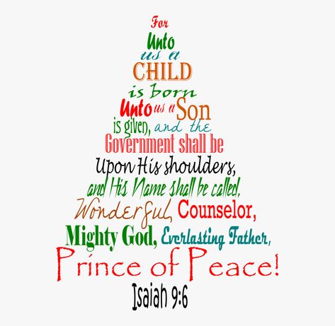 Spiritual Room, Christmas Verses, Isaiah 9, Isaiah 9 6, Business Christmas Cards, Wonderful Counselor, Bible Study Help, Christmas Tree Png, Pine Christmas Tree