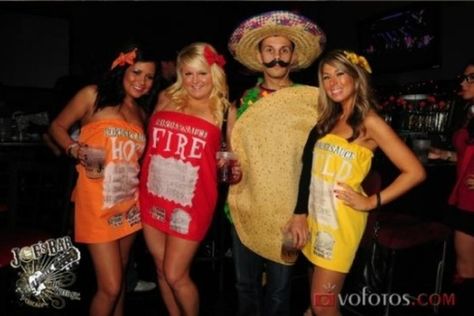 Taco Bell Sauce Packets, Best Diy Costumes, Costumes For Groups, Groups Photo, Taco Bell Sauce, Halloween Customs, Anna Louise, Halloween Costumes 2014, Easy Diy Costumes