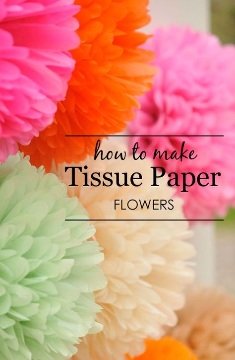 How to make Tissue Paper Flowers—cute party decoration for spring! Make Tissue Paper Flowers, Tissue Paper Flowers Diy, Tissue Paper Crafts, Tissue Flowers, Diy Flores, Fleurs Diy, Folding Origami, Diy Papier, Festa Party