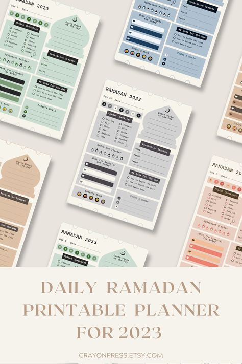 Stay Focused on Your Goals with Our 2023 Rama Ramadan Daily Planner, Event Organizer Planners, Ramadan Inspiration, Business Planner Organization, Prayer Tracker, Ramadan Vibes, Social Media Images Design, Ramadan Planner, Quran Journal