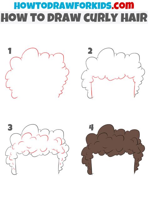 how to draw curly hair step by step Easy Curly Hair Drawing, Curly Hair Drawing Tutorial Male, Curly Haired Boy Drawing, How To Draw Short Curly Hair, How To Draw Curly Hair Male, Male Curly Hair Drawing, Hair Drawing Tutorial Step By Step, Drawing Curly Hair Tutorial, Curly Hair Doodle