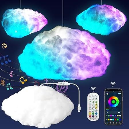 Diy Lights, 3d Clouds, Smart Bedroom, Cloud Lamp, Lights For Bedroom, Creative Lamps, Bulbs Indoor, Cloud Lights, Colorful Clouds