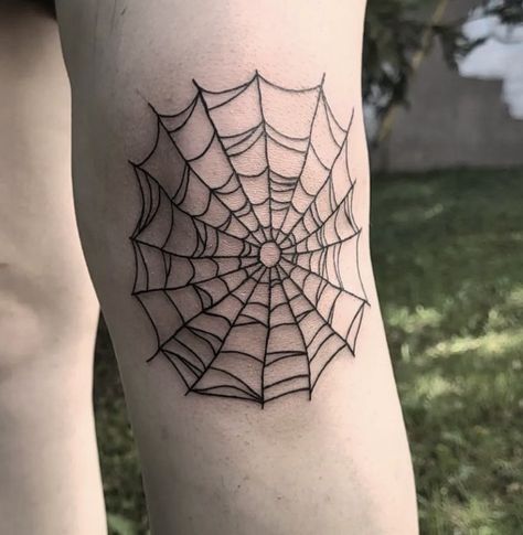 Spiderweb Knee Tattoo, Spiderweb Tattoo, Spider Web Tattoo, Web Tattoo, Spider Tattoo, Knee Tattoo, Spider Web, Tattoo Studio, Geometric Tattoo