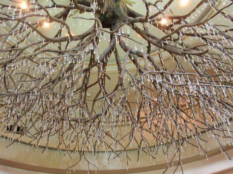 wowww, how long did it take to install that?  an upside down tree with hanging crystals Girls Bedroom Chandelier, Tree Branch Chandelier, Diy Luminaire, Diy Light Fixtures, Diy Lampe, Branch Chandelier, Diy Chandelier, Branch Decor, Chandelier Bedroom