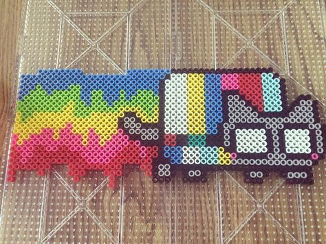 Kandi Nyan Cat perler beads by littlebasskitten Cat Perler Beads, Kandi Designs, Kandi Kid, Easy Perler Beads Ideas, Perler Art, Hama Beads Design, Perler Bead Templates, Diy Perler Bead Crafts, Perler Crafts