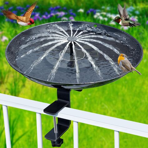 PRICES MAY VARY. 4 Types of Water Flow: the bird bath is 7V, 120mA, flow height is 10-50 cm; Nozzles can adjust the water amount, gently rotate to the left to reduce the amount of water, to the right to increase; Moving water attracts birds and adds vigor to your garden and yard; Make a great gift for nature lovers like parents and children Solar Powered Fountain: 7V 1.4W, 6.3 inches in diameter, this solar energy can quickly work in 1 second under direct sunlight, and automatically shut down at Saving Electricity, Metal Bird Bath, Bird Bath Bowl, Water Fountain Pumps, Solar Powered Fountain, Types Of Water, Bird Bath Fountain, Fountain Pump, Moving Water