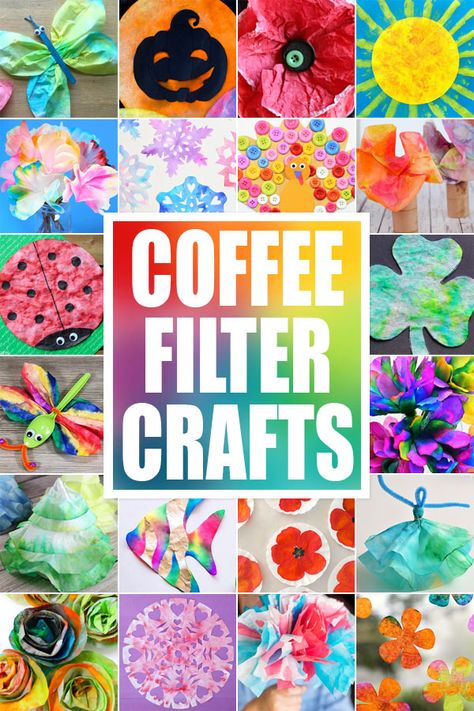 Coffee Filter Art Projects, Coffee Filter Flowers Diy, Adorable Crafts, Coffee Filter Art, Watermelon Crafts, November Crafts, Coffee Filter Crafts, Coffee Filter Flowers, Toddler Art Projects