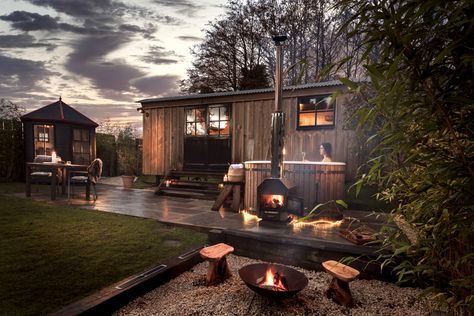 Gallery | The Shepherds Hut Retreat Minimalist Tiny House, Barn House Conversion, Maximizing Small Spaces, Hut House, Diy Hot Tub, Maximize Small Space, Living Simply, Tiny House Layout, Tiny Apartments