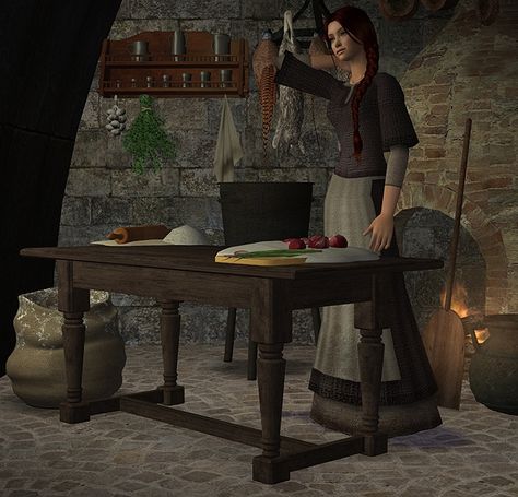 The Medieval Smithy SIMS 2: Medieval Table 2 Sims 2 Medieval Cc, Sims 2 Kitchen, Sims Halloween, Medieval Table, Thanksgiving Challenge, Sims Historical, Medieval Sims 4, Sims 3 Medieval, Sims 4 Medieval Cc