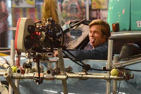 Brad Pitt behind the scenes of  the upcoming Once Upon A Time In Hollywood (2019) directed by Quentin Tarantino - set for release on July 26th 2019 #BradPitt #LeonardoDiCaprio #QuentinTarantino #behindthescenes Quentin Tarantino Quotes, The Scene Aesthetic, Quentin Tarantino Movies, Nine Movie, Filmmaking Inspiration, Tarantino Films, Scene Aesthetic, Sharon Tate, Movie Director