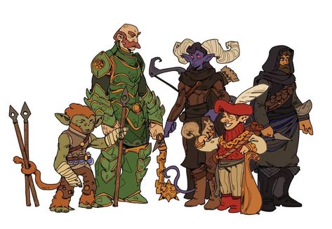 Dnd Party Illustration, Ryan Pallett Art, Dnd Party Drawing, Dnd Party Art, Dnd Outfits, Dnd Comics, Dnd Party, Dnd Things, Oc Board