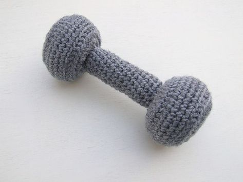 Cute Little Crochet Barbell #crochet Crochet For Boys, End To End, Crochet Dog, Love Crochet, Pattern Free, Crochet Dolls, Amigurumi Doll, Stuffed Toys Patterns, Crochet Crafts