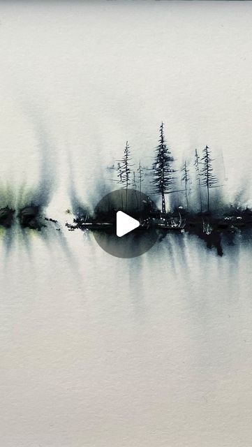 Tree Landscape Watercolor, Watercolor Art Trees Nature, Abstract Watercolor Trees, Loose Watercolour Painting Tutorials, Loose Watercolor Trees, Loose Watercolour Landscapes, Abstract Watercolor Landscape Tutorial, Watercolour Trees Tutorials, Watercolor Trees Landscape