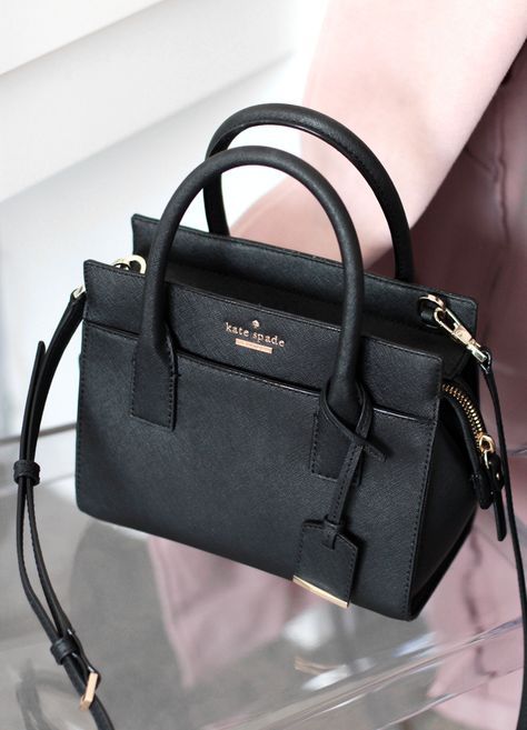 Cute Black Purse, Kate Spade Bag Outfit, Black Purses And Handbags, Pretty Handbags, Handbags Kate Spade, Kate Spade Mini Bag, Kate Spade Satchel, Cheap Purses, Popular Handbags