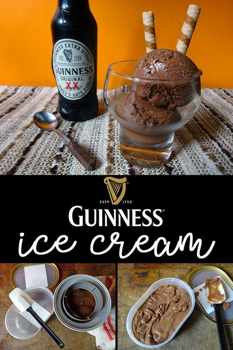 Guinness Ice Cream Recipe, Guiness Deserts, Guiness Brownies, Guiness Ice Cream, Guinness Advert, Guinness Chocolate, Roast Chicken Dinner, Bunny Chow, Cooking Chocolate