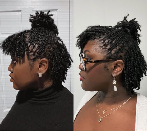 #microlocs #dreads #tinylocs #microlocks #locs #blackgirls #blackwomen #naturalhair #tinylocks #dreadlocks Beginner Microloc Styles, Microlocs With Bangs, Microlocs Styles, Microlocs Journey, Microloc Journey, Loc Growth, Micro Locks, Loc Ideas, Locs Journey