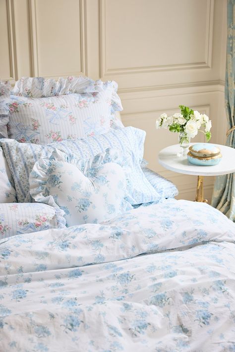 Loveshack Fancy Bedding, Love Shack Fancy Bedding, Love Shack Fancy Bedroom, Fancy Bedroom, Dreams Beds, Queen Duvet Cover, Floral Set, Blue Bedding, Blue Bedroom