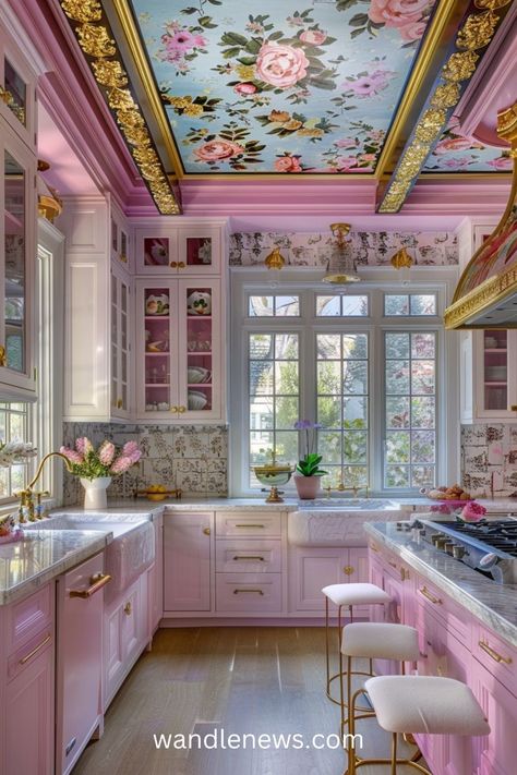 Crazy House Ideas, Funky Rooms, Eccentric Kitchen, Color Drenching, Colorful Kitchens, Lodge Kitchen, Eclectic Kitchen Decor, Romantic Kitchen, Cozy Eclectic