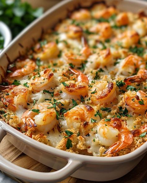 Avani Recipes Stuffed Shrimp Casserole, Avani Recipes, Baked Stuffed Shrimp, Shrimp Casserole, Stuffed Shrimp, Gluten Free Bread Crumbs, Large Shrimp, Parmesan Cheese, Grated Parmesan Cheese