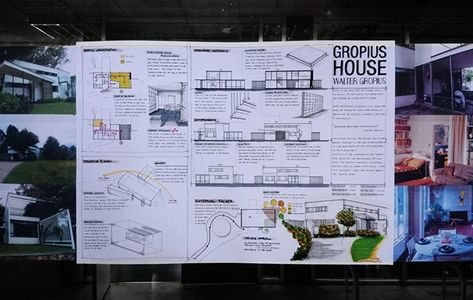 Architecture Precedent Study, Architecture Precedent, Gropius House, Robie House, Architectural Design Studio, School Of Architecture, Study Board, Walter Gropius, University School