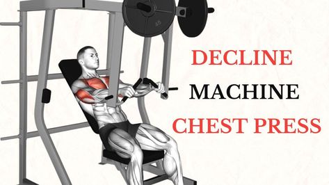 Machine Decline Chest Press Decline Press, Chest Press Machine, Pectoralis Major, Chest Press, Chest Muscles, Strength Training Workouts, Gym Exercise, Press Machine, Chest Workout