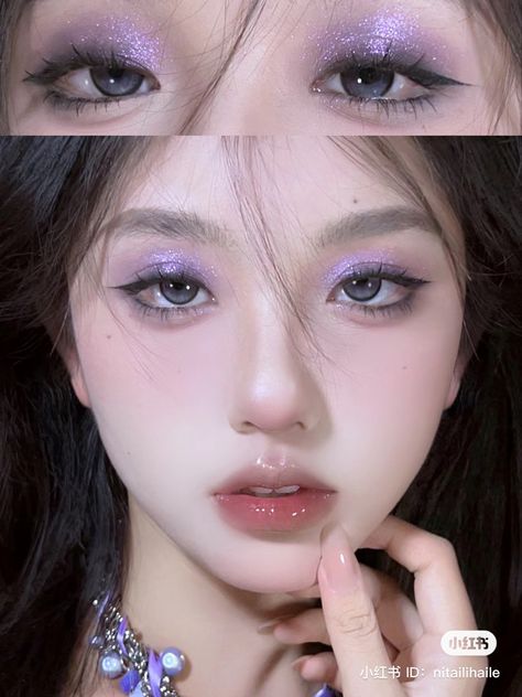 #makeup #makeupartist #makeupideas #makeuplook #makeupinspo #eyemakeupideas #eyemakeupinspiration #eyemakeup #eyemakeupinspo #xiaohongshu Makup Looks, Makeup Charts, Purple Makeup, Japanese Makeup, Make Up Inspo, Asian Makeup, Eyeshadow Looks, Aesthetic Makeup, Eye Makeup Tutorial