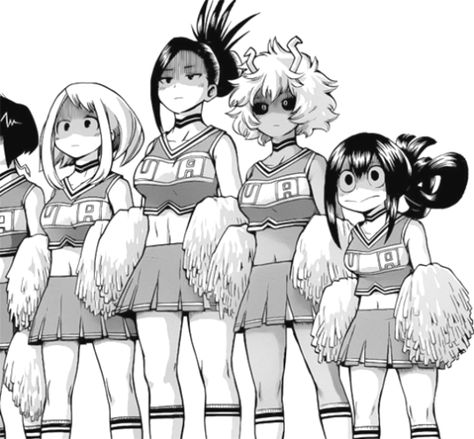 Cheerleaders | My Hero Academia | Know Your Meme Bakugou Manga, New Anime, Ochako Uraraka, Wallpaper Pastel, Hero Girl, Hero Academia Characters, Boku No Hero, Character Designs, My Hero Academia Manga