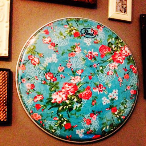 Drumhead art #modgepodge #pearl Drum Head Art, Drumhead Art, Drums Art, Instruments Art, Drum Heads, Drum Head, Modge Podge, Drums, Tableware