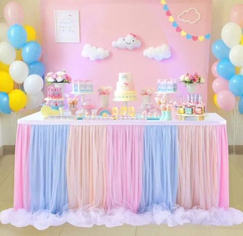 Hotel Tablecloth Wedding Banquet Baby Shower Dessert Table Skirts Pink Tulle Table Skirt, Tutu Table Skirt, Tutu Table, Tulle Table Skirt, Tulle Table, Table Skirts, Baby Shower Dessert Table, Table Rose, Table Cloth Decorations