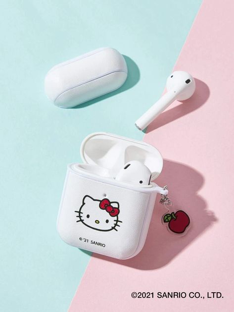 SHEIN X Hello Kitty and Friends Cartoon Graphic Case For Airpods | SHEIN USA Hello Kitty Air Pod Case, Shein Cases, Shein Hello Kitty, Hello Kitty Airpods Case, Sanrio Items, Custom Headphones, Hello Kitty Phone Case, Friends Cartoon, Hello Kitty And Friends