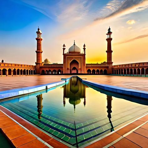 Pakistan Buildings, Shah Jahan Mosque, Badshahi Mosque, Thumbnails Youtube Background, Youtube Background, Poetry Ideas, Punjab Pakistan, Concept Art World, Mola Ali