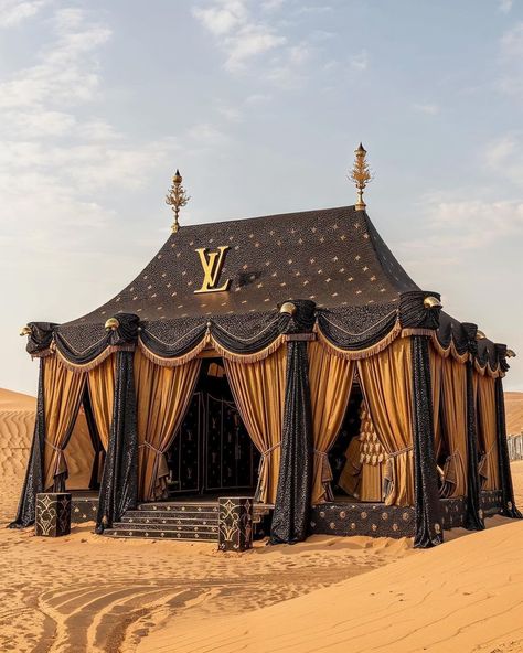 Art&Vision department | desert pop-up stores Credits @ifonly.ai | Instagram Medieval Tent, Luxury Event Decor, Wonderland Artwork, Canopy Architecture, Cape Costume, 3d Modeling Tutorial, Wedding Backdrop Decorations, Tent Lighting, Lighting Showroom