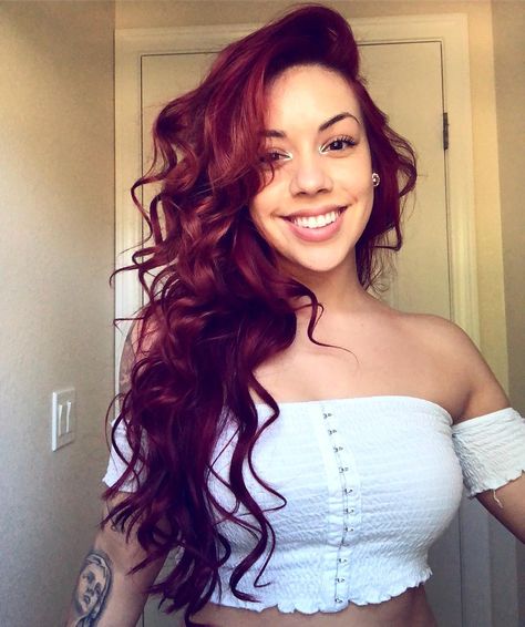 Salice Rose, Red Balayage, Wine Hair, Afro Latina, Stunning Eyes, Fenty Beauty, Hair Goals, Celebrities Female, Redheads