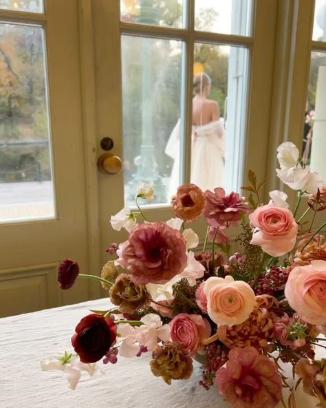 for the maids 🤎 | Instagram Fall Flower Arrangements, Wedding Floral Centerpieces, Fall Wedding Flowers, October 8, Romantic Flowers, The Maids, October Wedding, Wedding Mood, Floral Centerpieces