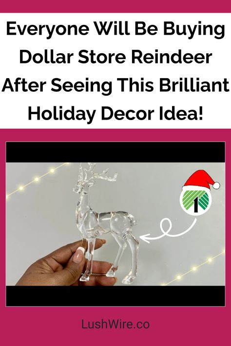 Everyone Will Be Buying Dollar Store Reindeer After Seeing This Brilliant Holiday Decor Idea! Christmas Decor Ideas Diy Reindeer, Diy Christmas Ornaments Reindeer, Dollar Tree Raindeer Crafts Diy, Diy Reindeer Decorations, Rain Deer Ornaments Diy Christmas, Metal Reindeer Decor, Reindeer Figurine, Christmas Reindeer Decorations, Win Win Situation