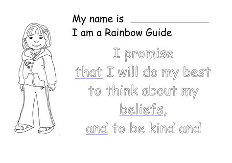 Rainbow Guides Activities, Rainbows Activities, Rainbows Craft, Notice Board Ideas, Rainbow Guides, Girl Scout Brownies Meetings, Paper Activities, Rainbow Promise, Rainbow Ideas