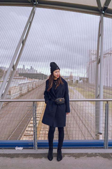 Seattle Street Fashion, Seattle Street Style, Seattle Street, Black Color Palette, Ribbed Top, City Style, Wool Coat, Street Fashion, The Weekend