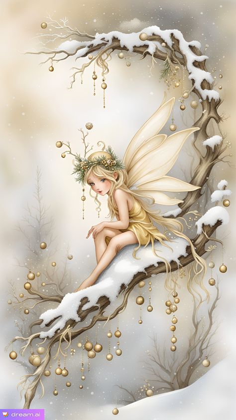 Faery Art, Unicorn And Fairies, Fairy Images, Fairy Illustration, Snow Fairy, Elves And Fairies, Beautiful Angels Pictures, Fairy Pictures, Fairy Artwork