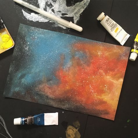 Orange Nebula...galaxy painting -ajk Metallic Acrylic Painting, Yellow Galaxy, Nebula Galaxy, Painting Orange, Galaxy Painting, Red And Yellow, Acrylic Painting, Wallpapers, Orange