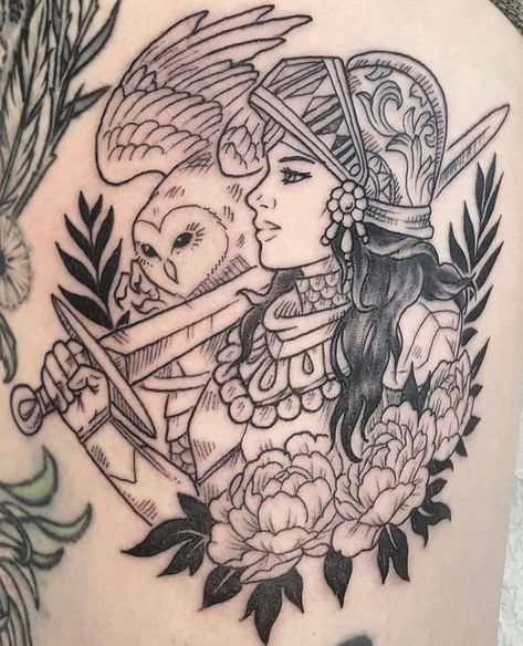 Lady Knight, Portland Tattoo, Lady Tattoo, Emo Tattoos, Knight Tattoo, Explore Tattoo, Shield Maiden, Female Knight, Book Tattoo