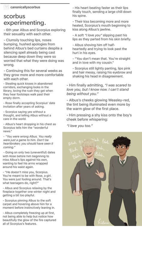 A perfect scorbus story continuation of the cursed child for more scorbus stories search Evrinstar on Ao3 Albus X Scorpius, Scorpius And Albus, Albus Severus Potter, The Cursed Child, Scorpius Malfoy, Marauders Fan Art, Gay Harry Potter, Harry Potter Wizard, Harry Potter Ships