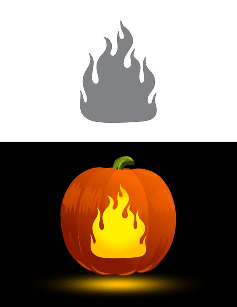 Flame Pumpkin Carving, Firefighter Pumpkin Carving, Fire Pumpkin Carving, Easy Pumpkin Stencils, Pumpkin Template, Pumpkin Carvings Stencils, Pumpkin Stencil, Halloween Pumpkins Carvings, Halloween Printable