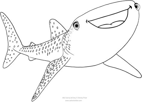 Destiny Finding Dory, Dory Coloring Pages, Finding Nemo Coloring Pages, Nemo Coloring Pages, Whale Coloring Pages, Disney Finding Dory, Shark Coloring Pages, Disney Printables, Pixar Films