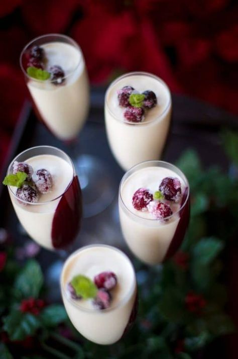 Cranberry Panna Cotta Make Ahead Dessert Recipe for Holidays Elegant Christmas Food, Christmas Panacotta, Holiday Desserts Christmas Elegant, Cranberry Panna Cotta, Decadent Desserts Elegant, Easy Gourmet Desserts, Winter Desserts Fancy, Easy Dessert Ideas For Party, Pana Cotta Recipe Desserts