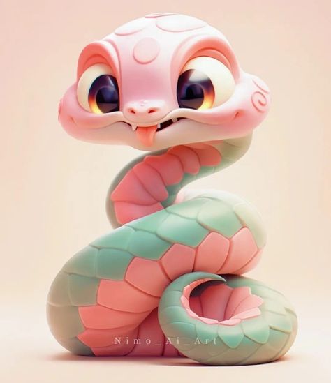 Cute Snake Illustration, Snake Character Design, Cute Snake Drawing, Snake Character, Snake Cute, Insects For Kids, Cartoon Snake, 3d Snake, Baby Logo Design