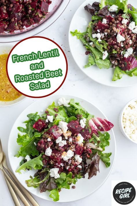 Most Pinned Recipes, Beet Salad Recipes, Roasted Beet Salad, French Lentils, Lentil Salad, Beet Salad, Roasted Beets, Yummy Salad Recipes, Most Popular Recipes