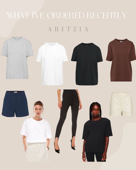 What I've ordered recently from Aritzia. Good basics, basics you need, capsule wardrobe, minimal wardrobe. Aritzia Capsule Wardrobe, Naomi Boyer, Capsule Wardrobe Minimal, Aritzia Style, Minimal Wardrobe, Style Minimalist, Affordable Fashion, Capsule Wardrobe, Best Sellers