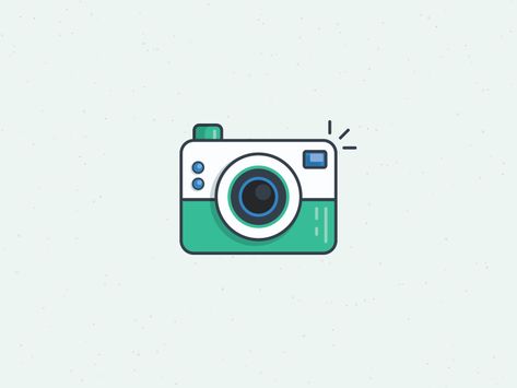 Camera Icon by Holly Schofield for Shopify Cute Camera Icon, Iphone Esthetics, Camera Animation, Camera Tattoo Design, Camera Logos Design, Camera Tattoos, Camera Drawing, Coffee Icon, Free Icon Set